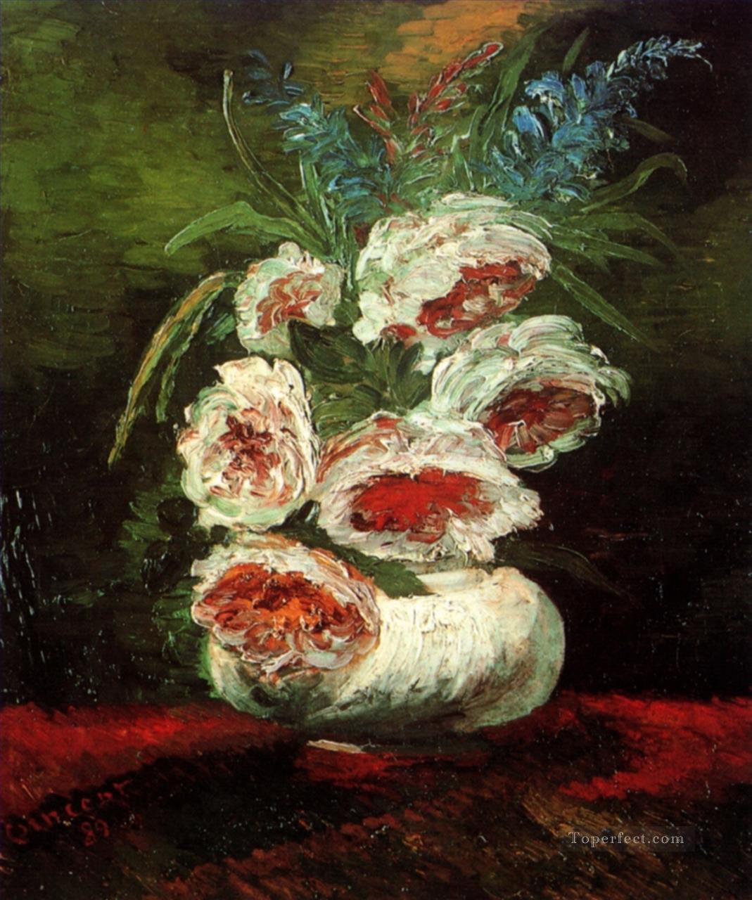 Vase with Peonies Vincent van Gogh Oil Paintings